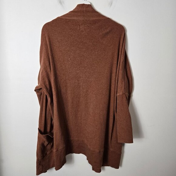 Pact Size S/M 100% Organic Cotton Open Front Airplane Cardigan Bake Clay Brown - Picture 10 of 10